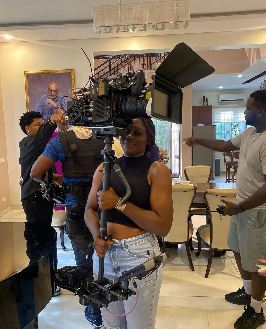 Monica Yawo on the Makemation set